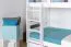 Etagenbett / Stockbett "Easy Premium Line" K20/h inkl. Liegeplatz und 2 Abdeckblenden, Kopf- und Fußteil gerade, Buche Vollholz massiv Weiß, Liegeflächen 90 x 200 cm, teilbar