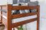 Hochbett 90 x 200 cm, "Easy Premium Line" K22/n, Buche Massivholz Dunkelbraun, teilbar