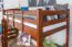 Hochbett 90 x 200 cm, "Easy Premium Line" K22/n, Buche Massivholz Dunkelbraun, teilbar