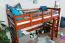 Hochbett 90 x 200 cm für Kinder, "Easy Premium Line" K22/n, Buche Massivholz kirschfarben, teilbar