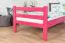 Hochbett 90 x 200 cm für Erwachsene, "Easy Premium Line" K22/n, Buche Massivholz rosa lackiert, teilbar