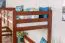 Hochbett 90 x 190 cm, "Easy Premium Line" K22/n, Buche Massivholz Dunkelbraun, teilbar