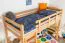 Kinderbett / Hochbett "Easy Premium Line" K22/n, Buche Vollholz massiv Natur - Liegefläche: 90 x 190 cm