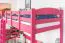 Hochbett 90 x 190 cm für Kinder, "Easy Premium Line" K22/n, Buche Massivholz rosa lackiert, teilbar