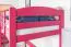 Hochbett 90 x 190 cm für Kinder, "Easy Premium Line" K22/n, Buche Massivholz rosa lackiert, teilbar