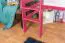 Hochbett 90 x 200 cm, "Easy Premium Line" K22/n, Buche Massivholz rosa lackiert, teilbar