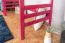 Hochbett 90 x 200 cm, "Easy Premium Line" K22/n, Buche Massivholz rosa lackiert, teilbar