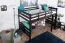 Hochbett 120 x 200 cm "Easy Premium Line" K23/n, Buche Massivholz Schokobraun lackiert, teilbar