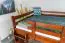 Hochbett 140 x 200 cm "Easy Premium Line" K23/n, Buche Massivholz Dunkelbraun lackiert, teilbar