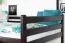 Hochbett 140 x 200 cm "Easy Premium Line" K23/n, Buche Massivholz Schokobraun lackiert, teilbar