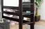 Hochbett 140 x 200 cm "Easy Premium Line" K23/n, Buche Massivholz Schokobraun lackiert, teilbar
