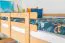 Etagenbett / Stockbett 120 x 190 cm für Kinder "Easy Premium Line" K24/n, Kopf- und Fußteil gerade, Buche Massivholz Natur lackiert, teilbar