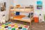 Etagenbett / Stockbett 120 x 200 cm für Kinder "Easy Premium Line" K24/n, Kopf- und Fußteil gerade, Buche Massivholz Natur lackiert, teilbar