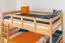 Etagenbett / Stockbett 120 x 200 cm für Kinder "Easy Premium Line" K24/n, Kopf- und Fußteil gerade, Buche Massivholz Natur lackiert, teilbar