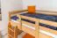 Etagenbett / Stockbett 120 x 200 cm für Kinder "Easy Premium Line" K24/n, Kopf- und Fußteil gerade, Buche Massivholz Natur lackiert, teilbar