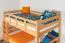 Etagenbett / Stockbett 120 x 200 cm für Kinder "Easy Premium Line" K24/n, Kopf- und Fußteil gerade, Buche Massivholz Natur lackiert, teilbar