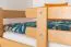 Etagenbett / Stockbett 120 x 200 cm für Kinder "Easy Premium Line" K24/n, Kopf- und Fußteil gerade, Buche Massivholz Natur lackiert, teilbar