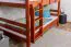 Etagenbett / Stockbett 120 x 200 cm "Easy Premium Line" K24/n, Kopf- und Fußteil gerade, Buche Massivholz Kirschfarben lackiert, teilbar