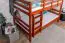 Etagenbett / Stockbett 120 x 200 cm "Easy Premium Line" K24/n, Kopf- und Fußteil gerade, Buche Massivholz Kirschfarben lackiert, teilbar