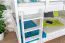 Stockbett für Erwachsene "Easy Premium Line" K24/n, Kopf- und Fußteil gerade, Buche Vollholz massiv weiß lackiert - Liegefläche: 120 x 190 cm, teilbar