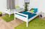 Stockbett für Erwachsene "Easy Premium Line" K24/n, Kopf- und Fußteil gerade, Buche Vollholz massiv weiß lackiert - Liegefläche: 120 x 190 cm, teilbar