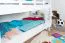 Kinder- Etagenbett / Stockbett "Easy Premium Line" K24/n, Kopf- und Fußteil gerade, Buche Vollholz massiv weiß lackiert - Liegefläche: 120 x 190 cm, teilbar