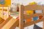 Stockbett mit Rutsche 80 x 200 cm, Buche Massivholz Natur lackiert, umbaubar in zwei Einzelbetten, "Easy Premium Line" K29/n