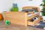 Jugendbett "Easy Premium Line" K7 inkl. 2 Schubladen und 1 Abdeckblende, 140 x 200 cm Buche Vollholz massiv Natur