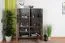 Vitrine Bassatine 02, Farbe: Eiche rustikal / Grau / Schwarz - 150 x 109 x 40 cm (H x B x T)