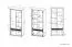 Vitrine Tempe 08, Farbe: Nussfarben / Weiß Hochglanz, Fronteinsatz: Weiß - Abmessungen: 203 x 92 x 41 cm (H x B x T), mit 4 Türen und 9 Fächern
