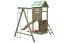 Spielturm S5A inkl. Wellenrutsche, Doppelschaukel-Anbau, Sandkasten, Kletterwand, Holzleiter und Strickleiter - Abmessungen: 330 x 385 cm (B x T)