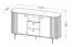 Kommode / Sideboard Annelin 10 in Schwarz, mit Dekorleisten, 81 x 150 x 40 cm, Soft Closing System, 5 cm lange Griffe aus Metall in Schwarzgold, 5 Fächer
