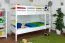 Stockbett 90 x 190 cm | Massivholz: Buche | Weiß Lackiert | umbaubar in zwei Einzelbetten | Premium-Qualität | inkl. Rollroste Abbildung