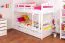 Funktions-Etagenbett 90 x 200 cm mit 2 Schubladen als Stauraum | Massivholz: Buche | Weiß Lackiert | umbaubar in zwei Einzelbetten | Premium-Qualität | inkl. Rollroste Abbildung