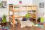 Massivholz Hochbett für Kinder | Matratzenmaß: 120 x 190 cm | Natur Lackiert | umbaubar in Einzelbett | Premium-Qualität | inkl. Rollrost Abbildung