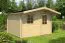 Holz-Gartenhaus 4,1 x 3,94 Meter (inkl. Dach) | 1 Fenster | 40 mm Blockbohlen |natur unbehandelt | Satteldach | inkl. Fußboden | aus nordischer Fichte Abbildung
