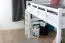 Massivholz Hochbett für Kinder | Matratzenmaß: 160 x 190 cm | Weiß Lackiert | umbaubar in Einzelbett | Premium-Qualität | inkl. Rollrost Abbildung