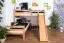 Doppelstockbett L-Form  90 x 200 cm | Buche massiv | natur lackiert | mit Regal und Rutsche | inkl. Rollrost | teilbar Abbildung