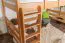 Massivholz Hochbett für Kinder | Matratzenmaß: 120 x 190 cm | Natur Lackiert | umbaubar in Einzelbett | Premium-Qualität | inkl. Rollrost Abbildung