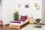 Kinderbett 90 x 200 cm | Massivholz: Kiefer | Natur Lackiert | inkl. Rollrost Abbildung