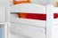 Stockbett 90 x 190 cm | Massivholz: Buche | Weiß Lackiert | umbaubar in zwei Einzelbetten | Premium-Qualität | inkl. Rollroste Abbildung