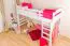 Hochbett 90 x 200 cm | Massivholz: Buche | Weiß Lackiert | umbaubar in Einzelbett | Premium-Qualität | inkl. Rollrost Abbildung
