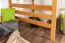Massivholz Hochbett für Kinder | Matratzenmaß: 120 x 190 cm | Natur Lackiert | umbaubar in Einzelbett | Premium-Qualität | inkl. Rollrost Abbildung