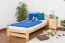 Kinderbett 90 x 200 cm | Massivholz: Kiefer | Natur Lackiert | inkl. Rollrost Abbildung