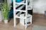 Massivholz Hochbett für Kinder | Matratzenmaß: 160 x 190 cm | Weiß Lackiert | umbaubar in Einzelbett | Premium-Qualität | inkl. Rollrost Abbildung