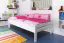Kinderbett 90 x 190 cm | Massivholz: Buche | Weiß Lackiert Abbildung
