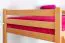 Hochbett 120 x 200 cm | Massivholz: Buche | Natur Lackiert | umbaubar in Einzelbett | Premium-Qualität | inkl. Rollrost Abbildung