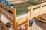 Massivholz Hochbett für Kinder | Matratzenmaß: 120 x 190 cm | Natur Lackiert | umbaubar in Einzelbett | Premium-Qualität | inkl. Rollrost Abbildung