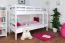 Stockbett 90 x 190 cm | Massivholz: Buche | Weiß Lackiert | umbaubar in zwei Einzelbetten | Premium-Qualität | inkl. Rollroste Abbildung