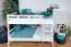 Kinderstockbett 160 x 200 cm | Massivholz: Buche | Weiß Lackiert | umbaubar in 2 Einzelbetten | Premium-Qualität | inkl. Rollroste Abbildung